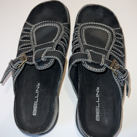 Bellini Womens Navy Leather Chunky Comfy Sandals Size 8.5 New Without Tags - Picture 10 of 12